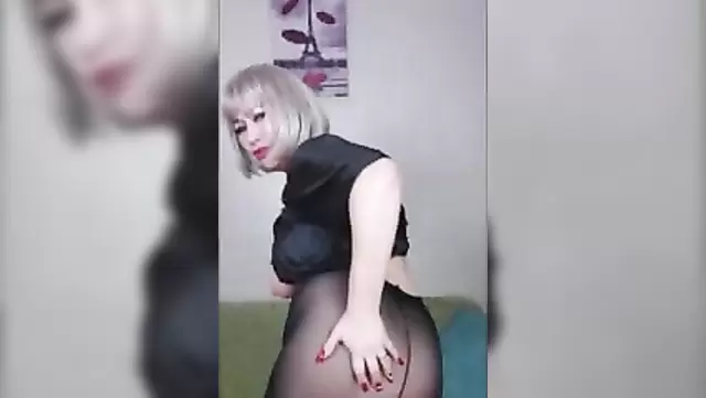Solo busty Russian girl in stockings